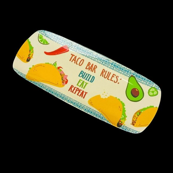 Novogratz 11-Piece Melamine Taco Platter Set with Chip & Dip Cups - New - Picture 4 of 5
